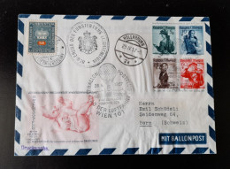 Liechtenstein 1957 Lettre Par Ballon Sur Enveloppe Spéciale Avec Timbres Autrichiens - Covers & Documents