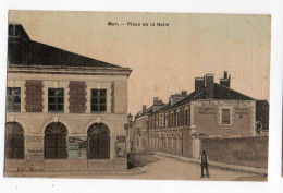 MER * LOIR & CHER * PLACE DE LA HALLE * HOTEL DU COMMERCE *carte Tissée & Colorisée *édit. Breton * FRANCHISES MILITAIRE - Mer