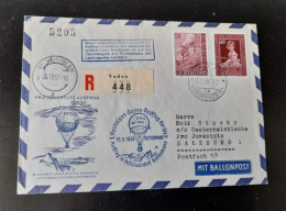 Liechtenstein 1957 Lettre Par Ballon En Autriche - Covers & Documents