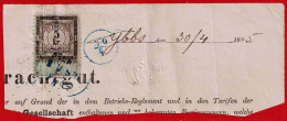 Ausschnitt Frachtbrief Mit Fünf Kreuzer Stempel Marke Vom 30.4.1895 - Fiscale Zegels