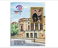 Nicaragua Topical ESPANA 84 Tableau Velasquez Chien Dog MNH ** Neuf SC ( A53 552b) - Hunde