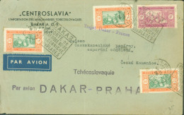 Sénégal Par Avion Pour Prague Tchécoslovaquie YT N°82 X3 + 109 CAD Dakar 3 3 36 + Daguin Dakar Porte De L'Afrique - Airmail