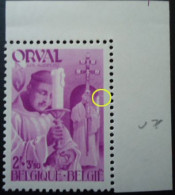 BELGIQUE N°564 V7 Point Auréolé Contre Le Cadre De L'alcove  MNH** - 1931-1960