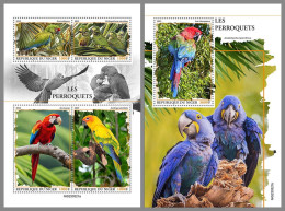 NIGER 2023 MNH Parrots Papageien M/S+S/S – IMPERFORATED – DHQ2422 - Pappagalli & Tropicali