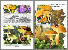 NIGER 2023 MNH Mushrooms Pilze Insects M/S+S/S – IMPERFORATED – DHQ2422 - Mushrooms