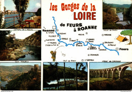 NÂ°39026 Z -cpsm Carte GÃ©ographique Les Gorges De La Loire - Cartes Géographiques