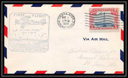 0486 Lettre USA Aviation Premier Vol Airmail Cover First Flight Aeroplane 1929 Saint-Louis Omaha Cam 28  - Covers & Documents