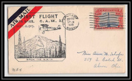 0478 Lettre USA Aviation Premier Vol Airmail Cover First Flight Aeroplane 1929 CAM 32 SPOKANE WASH - Briefe U. Dokumente