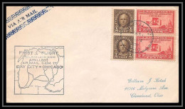 0470a Lettre USA Aviation Premier Vol Airmail Cover First Flight Aeroplane 1929 CAM 27 BAY CITY Chicago Cleveland - Covers & Documents