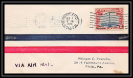 0406 Lettre USA Aviation Premier Vol (Airmail Cover Luftpost) 1/8/1928 CAM 16 First Day Portland Philadelphia - Lettres & Documents