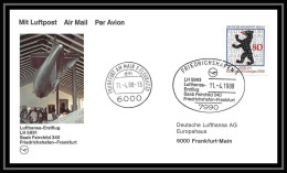 0249 AVION (PLANE) POSTE AERIENNE(Airmail) Premier Vol (first Flight) Lufthansa Allemagne (germany) 1988 Frankfurt - Airplanes