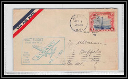 0268 Lettre USA Aviation Premier Vol Airmail Cover First Flight Aeroplane 1928 Albany Under New Rate - Brieven En Documenten