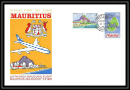 0196 Lettre Aviation (Airmail Cover Luftpost) Premier Vol First Flight Lufthansa Allemagne Germany 1970 Port Louis Mauri - Avions