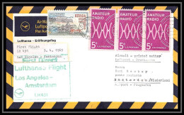 0187 Lettre Aviation (Airmail Cover Luftpost) Premier Vol First Flight Lufthansa Allemagne Germany 1969 Amsterdam Los An - Flugzeuge