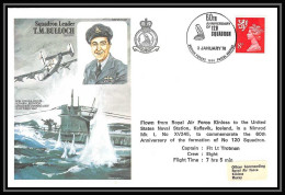 0048 Lettre Grande Bretagne Great Britain Aviation (Airmail Cover Luftpost) Squadron LEADER TM BULLOCH - Avions