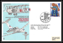 0025 Lettre Grande Bretagne Great Britain Aviation (Airmail Cover Luftpost) Royal Air Force NURSING SERVI - Marcophilie