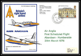 0024 Lettre Grande Bretagne Great Britain Aviation (Airmail Cover Luftpost) AIR ANGLIA 1976 - Marcofilie