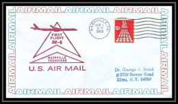 1222 Lettre USA Aviation Premier Vol Airmail Cover First Flight Aeroplane 1967 AM 8 Nashville Tennessee - 3c. 1961-... Covers