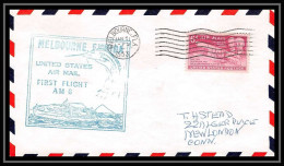 1182 Lettre USA Aviation Premier Vol Airmail Cover First Flight Aeroplane 1953 AM 6 Melbourne (Floride) - 2c. 1941-1960 Brieven