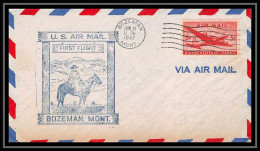 0995 Lettre USA Aviation Premier Vol Airmail Cover First Flight Aeroplane 1947 Bozeman, Montana - 2c. 1941-1960 Lettres