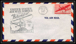 0895 Lettre USA Hélicoptère Helicopter Aviation Premier Vol (Airmail Cover First Flight) 1949 Glenview AM 96 - 2c. 1941-1960 Storia Postale