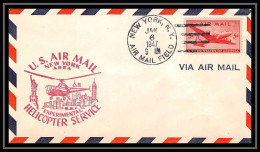 0874 Lettre USA Hélicoptère Helicopter Aviation Premier Vol Airmail Cover First Flight Aeroplane 1947 New York - 2c. 1941-1960 Covers