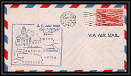 0859 Lettre USA Aviation Premier Vol Airmail Cover First Flight Aeroplane 1947 Rochester (Minnesota) Am 35 - 2c. 1941-1960 Lettres