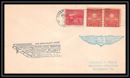 0832 Lettre USA Aviation Premier Vol Airmail Cover First Flight Aeroplane 1940 CAM 19 Charlotte - Brieven En Documenten
