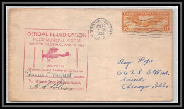 0782 Lettre USA Aviation Premier Vol Airmail Cover First Flight Aeroplane 1935 Winston-Salem Signé (signed) - Lettres & Documents