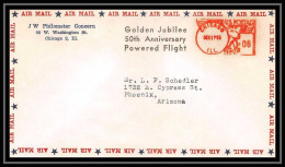 0726 Lettre USA Aviation Premier Vol Airmail Cover First Flight Aeroplane 1933 Chicago Golden Jubilee Flight - Covers & Documents