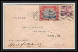 0722 Lettre USA Aviation Premier Vol Airmail Cover First Flight Aeroplane 1933 MIDLAND Texas To Chicago - Lettres & Documents
