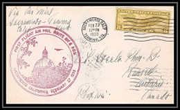 0716b Lettre USA Aviation Premier Vol Airmail Cover First Flight Aeroplane 1933 Sacramento Am 8 - Covers & Documents