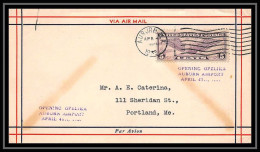 0701 Lettre USA Aviation Premier Vol Airmail Cover First Flight Aeroplane 1932 Auburn Airport Opening Opelika - Brieven En Documenten