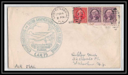 0690 Lettre USA Aviation Premier Vol Airmail Cover First Flight Aeroplane 1932 St. Petersburg Cam 25  - Covers & Documents