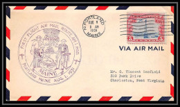 0641 Lettre USA Aviation Premier Vol Airmail Cover First Flight Aeroplane 1931 Cam 1 Portland - Lettres & Documents