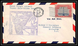 0606 Lettre USA Aviation Premier Vol Airmail Cover First Flight Aeroplane 1931 New York DENVER Am 30 - Briefe U. Dokumente