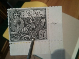 GB / UK / Great Britain / Gran Bretagna 1929 PUC £1 ** MNH Unmonted Superb Corner Stamp - Ongebruikt