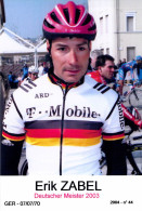 CYCLISME: CYCLISTE : ERIK ZABEL - Cyclisme