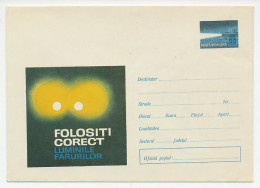 Postal Stationery Romania 2001 Traffic Safety - Use Correct Lights Correctly - Autres & Non Classés