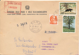 Italy Registered Cover Sent To Sweden Roma 22-4-1967 (most Of The Flap On The Backside Of The Cover Is Missing) - 1961-70: Storia Postale