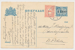 Briefkaart G. 94 B I / Bijfrankering Schildwolde - Pekela 1918 - Postwaardestukken