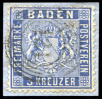 Altdeutschland Baden, 1861, 10 C, Briefstück - Autres & Non Classés