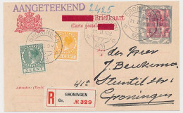 Briefkaart G. 208 B / Aangetekend / Bijfrankering Groningen 1926 - Interi Postali