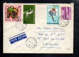 ROUMANIE AFFRANCHISSEMENT COMPOSE SUR  LETTRE AVION POUR LA FRANCE 1972 - Storia Postale