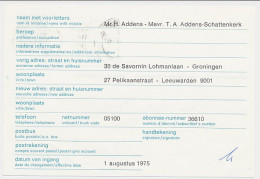 Verhuiskaart G. 41 Particulier Bedrukt Leeuwarden 1975 - Entiers Postaux