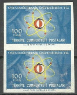 Turkey; 1966 10th Anniv. Of Middle East Technical University 100 K. ERROR "Imperf. Pair" - Nuevos