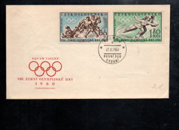 TCHECOSLOVAQUIE FDC 1960 J O SQUAW VALLEY - Hiver 1960: Squaw Valley