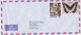 Liberia Lettre Timbre Grand Format Papillon Norman Rockwell Scoutisme Scouting Butterfly Stamp Air Mail Cover Letter - Liberia