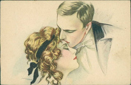 BUSI SIGNED 1920s POSTCARD - COUPLE KISSING - 124 (5793) - Busi, Adolfo
