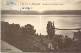 CPA - THONON - COUCHER DE SOLEIL SUR LE LAC - Thonon-les-Bains